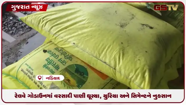 VIDEO: રેલવે ગોડાઉનમાં વરસાદી પાણી ઘૂસ્યા, યુરિયા અને સિમેન્ટને નુકસાન