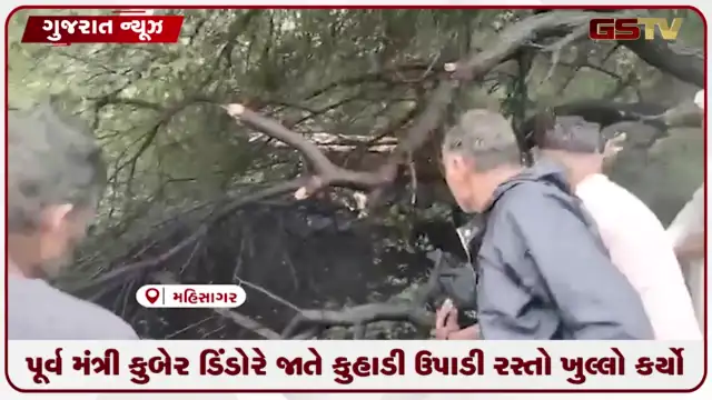 VIDEO: પૂર્વ મંત્રી કુબેર ડિંડોરે જાતે કુહાડી ઉપાડી રસ્તો ખુલ્લો કર્યો