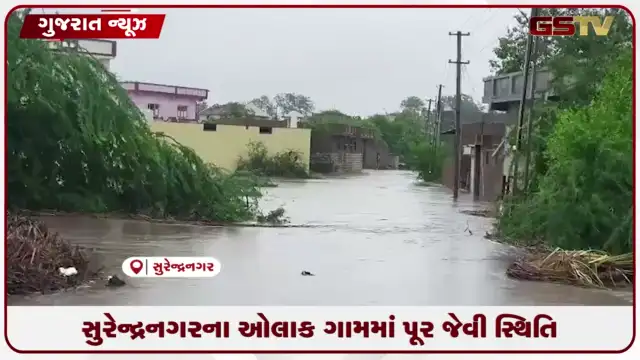 VIDEO: સુરેન્દ્રનગરના ઓલાક ગામમાં પૂર જેવી સ્થિતિ