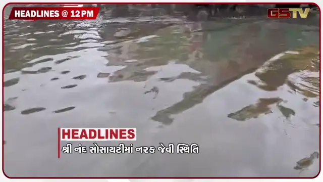 VIDEO: HEADLINE 12.00 PM/ વેજલપુરની શ્રીનંદ માં નરક જેવી સ્થિતિ, પાટણમાં તળાવ ઓવરફ્લો થતાં સ્થિતિ વણસી
