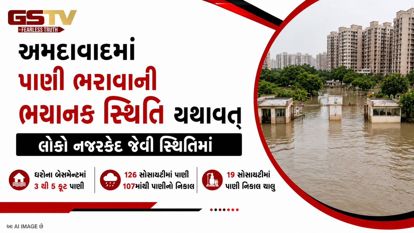 અમદાવાદમાં 60 કલાક બાદ પણ બોપલ-આંબલી સહિતના વિસ્તારો જળબંબાકાર, સેન્ટોસા પાર્કમાં ₹125 કરોડના નુકસાનનો અંદાજ