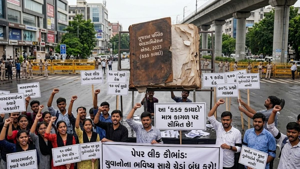 ગુજરાતમાં 10 વર્ષમાં 34 પેપર લીક: 2023નો કડક કાયદો છતાં માસ્ટરમાઇન્ડ મુક્ત, કાયદો બન્યો ‘કાગળનો વાઘ’