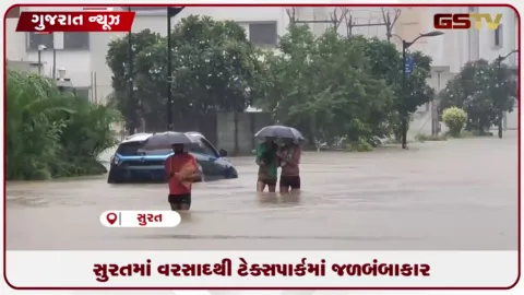 VIDEO: સુરતમાં વરસાદથી ટેક્સપાર્કમાં જળબંબાકાર