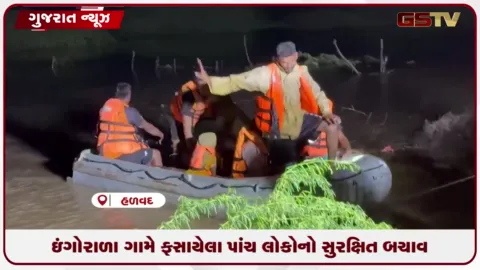 VIDEO: હળવદના ઇંગોરાળા ગામે ભારે વરસાદ વચ્ચે ફસાયેલા પાંચ લોકોનું સફળ રેસ્ક્યુ કરાયું