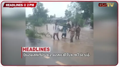 VIDEO: HEADLINE_2.00_PM / ઉપરવાસમાં ધોધમાર વરસાદથી કિમ નદી બે કાંઠે, નસવાડીમાં પૂરના કારણે સંપર્ક વિહોણું ગામ