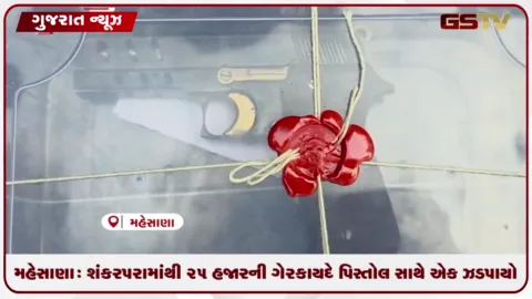 VIDEO: મહેસાણા: શંકરપરામાંથી ૨૫ હજારની ગેરકાયદે પિસ્તોલ સાથે એક  ઝડપાયો