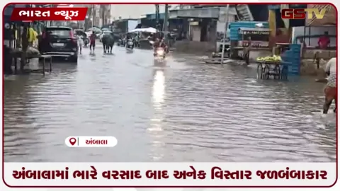 VIDEO: અંબાલામાં ભારે વરસાદ બાદ અનેક વિસ્તાર જળબંબાકાર