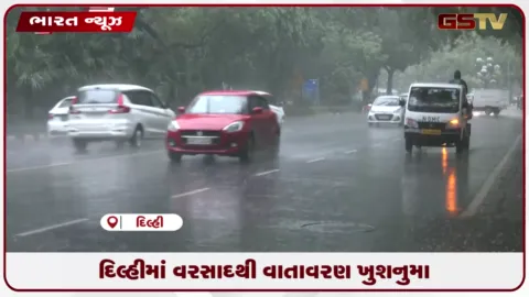 VIDEO: દિલ્હીમાં વરસાદથી વાતાવરણ ખુશનુમા