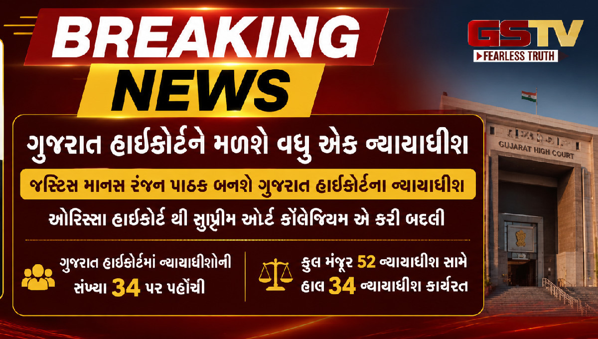 ગુજરાત હાઇકોર્ટને મળ્યા વધુ એક ન્યાયાધીશ,