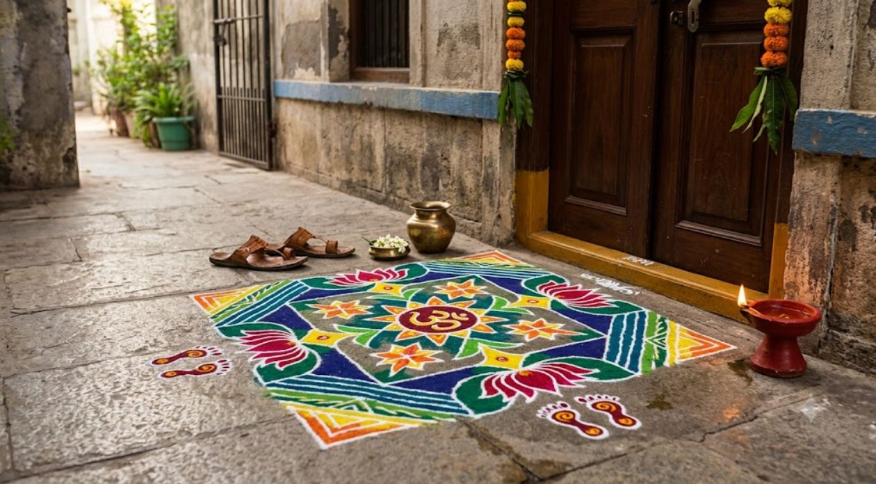 Vastu Tips: ઘરના મુખ્ય દરવાજે દરરોજ રંગોળી કેમ બનાવવી જોઈએ? જાણો તેના ફાયદા