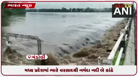 VIDEO: મધ્ય પ્રદેશમાં ભારે વરસાદથી નર્મદા નદી બે કાંઠે
