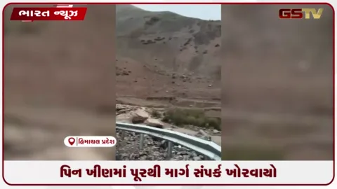 VIDEO: પિન ખીણમાં પૂરથી માર્ગ સંપર્ક ખોરવાયો