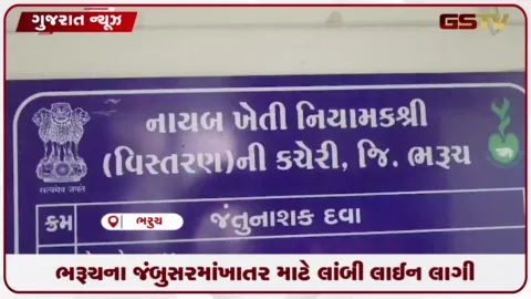 VIDEO: ભરૂચના જંબુસરમાં ખાતર માટે લાંબી લાઈન લાગી, ખેતી નિયામકે 150 મેટ્રિક ટન ખાતર સપ્લાય કરાયેં હોવાનો દાવો કર્યો