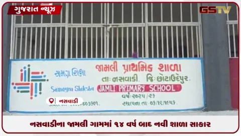 VIDEO: નસવાડીના જામલી ગામમાં 14 વર્ષ બાદ નવી શાળા સાકાર