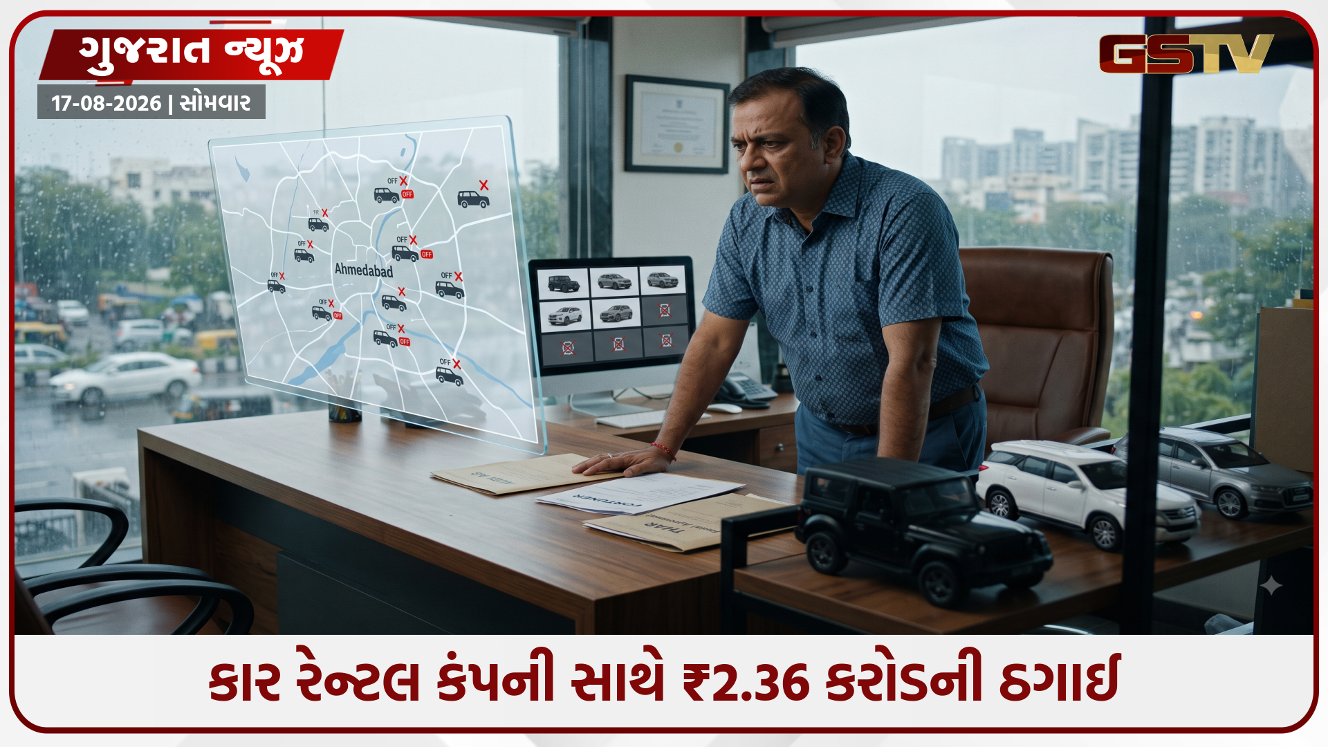 Ahmedabad: કાર રેન્ટલ કંપની સાથે ₹2.36 કરોડની ઠગાઈ, કસ્ટમર બની ભાડે લીધેલી 15 લક્ઝુરિયસ ગાડીઓ પચાવી પાડી