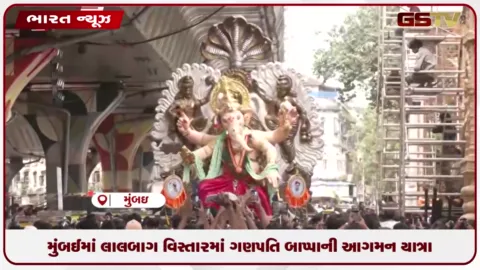VIDEO: મુંબઈમાં લાલબાગ વિસ્તારમાં ગણપતિ બાપ્પાની આગમન યાત્રા