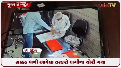 VIDEO: ઊંઝામાં જ્વેલર્સમાં ગ્રાહક બની ઘૂસેલા બે ગઠિયાએ ત્રણ લાખની ચોરી કરી