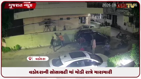 VIDEO: વડોદરાની સોસાયટીમાં મોડી રાત્રે મારામારી, સીસીટીવીના આધારે તપાસ શરૂ
