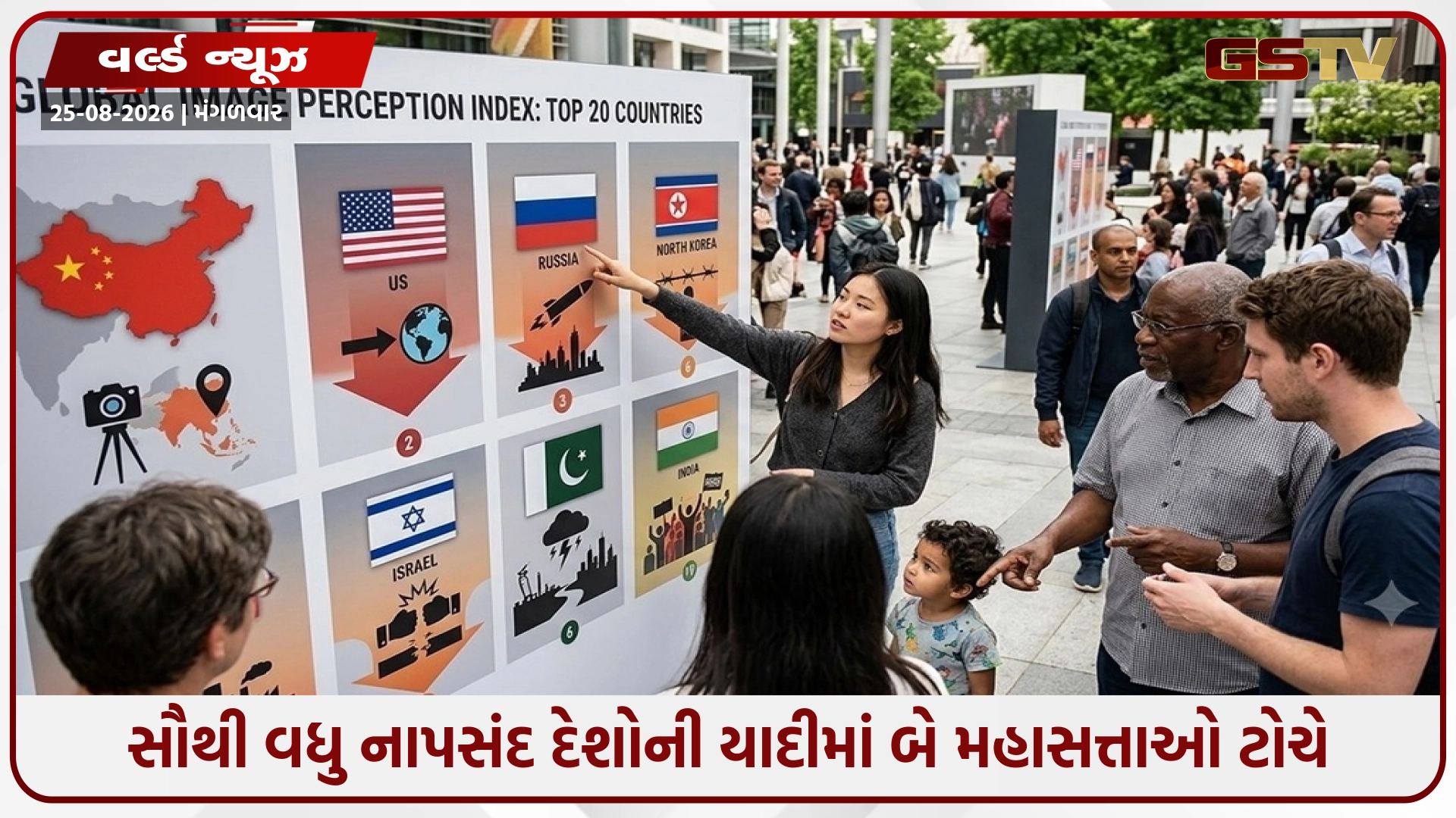 દુનિયાના ટોપ-20 સૌથી નાપસંદ દેશોનું લિસ્ટ જાહેર; બે મહાસત્તાઓ ટોચ પર, ભારતનો ક્રમ પણ ચોંકાવનારો