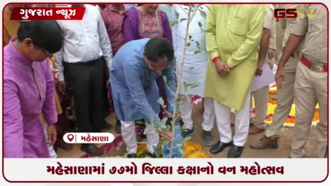 VIDEO: ઊંઝામાં ઊર્જામંત્રીની ઉપસ્થિતિમાં ૭૭મો જિલ્લા કક્ષાનો વન મહોત્સવ ઉજવાયો: 'એક પેડ માઁ કે નામ' હેઠળ વૃક્ષારોપણ