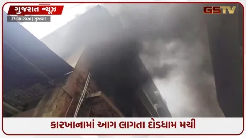 VIDEO: જેતપુરના કારખાનામાં આગ લાગતા અફરાતફરી, ધૂમાડાના ગોટેગોટા દૂર દૂર સુધી દેખાયા