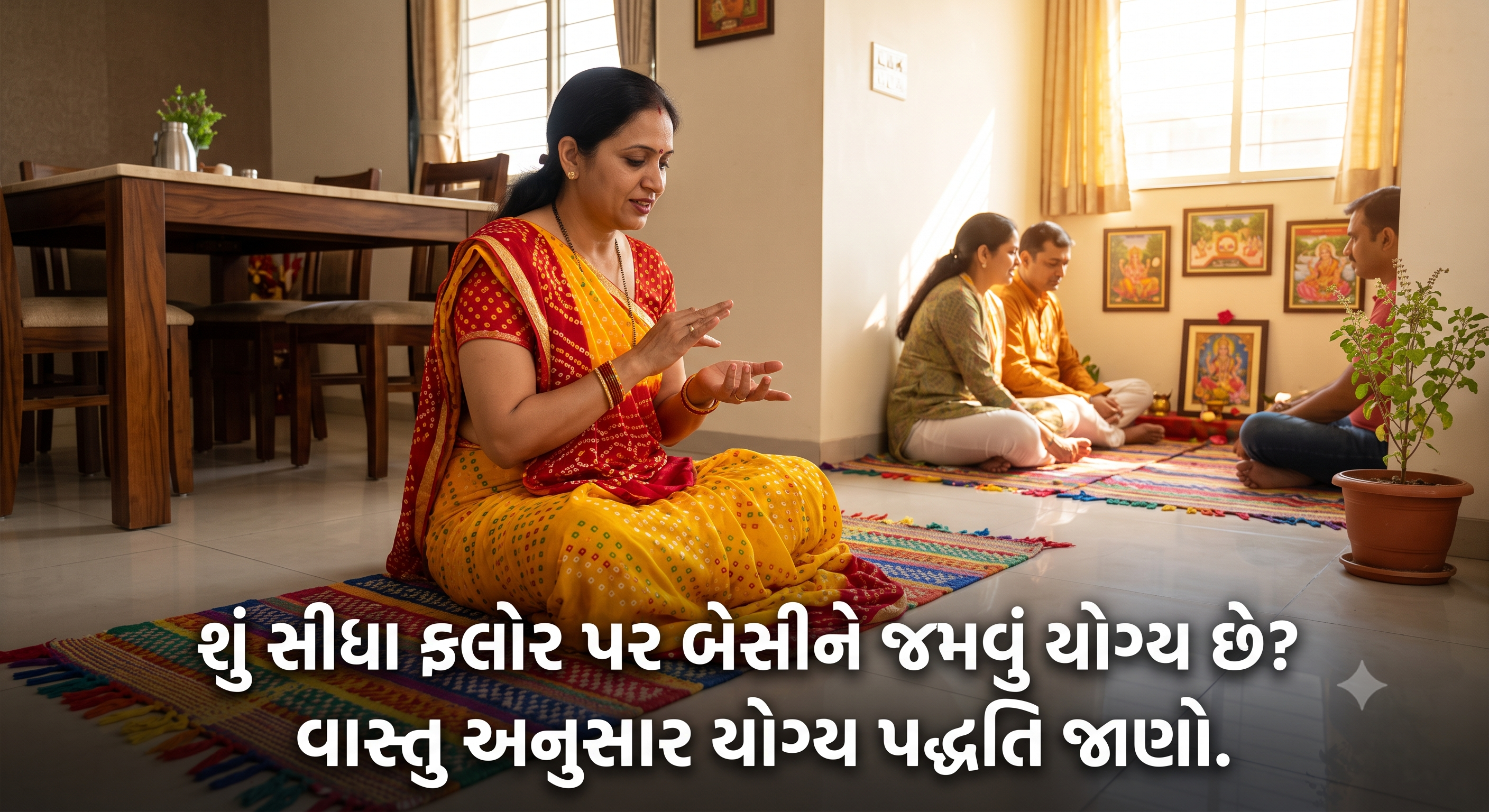 Religion : શું તમે પણ ફ્લોર પર બેસીને જમો છો? વાસ્તુના આ 1 નિયમનું ધ્યાન નહીં રાખો તો થઈ શકે છે મોટું નુકસાન!