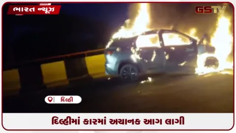 VIDEO: દિલ્હીમાં કારમાં અચાનક આગ લાગી