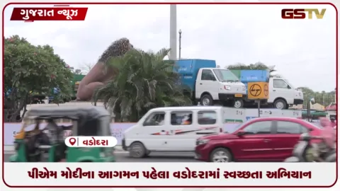 VIDEO: PM મોદીના આગમન પહેલાં વડોદરામાં સ્વચ્છતા અભિયાન