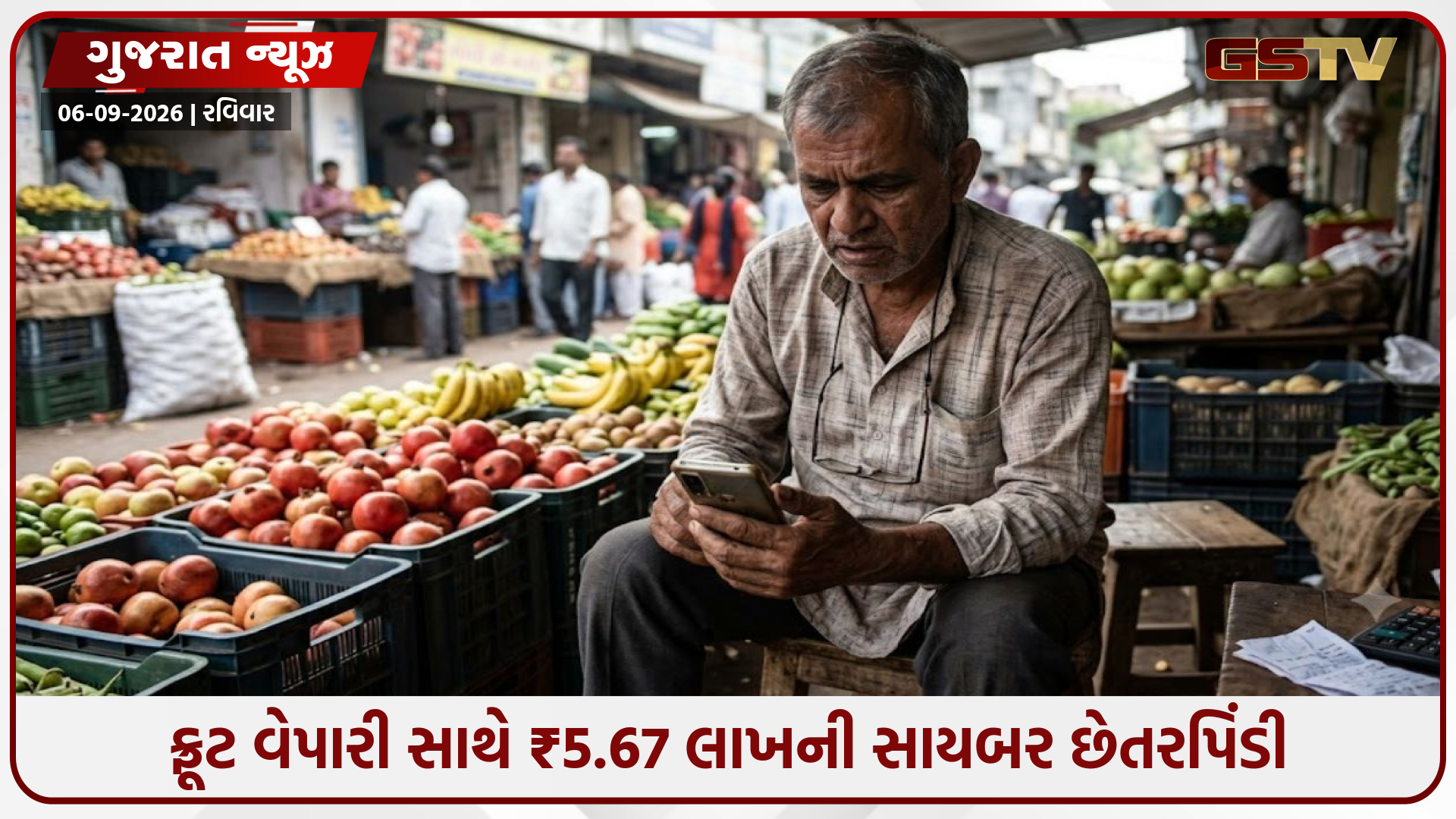 Ahmedabad / ઈ-ચલણ ભરવાના બહાને ફ્રૂટ વેપારી સાથે ₹5.67 લાખની સાયબર છેતરપિંડી