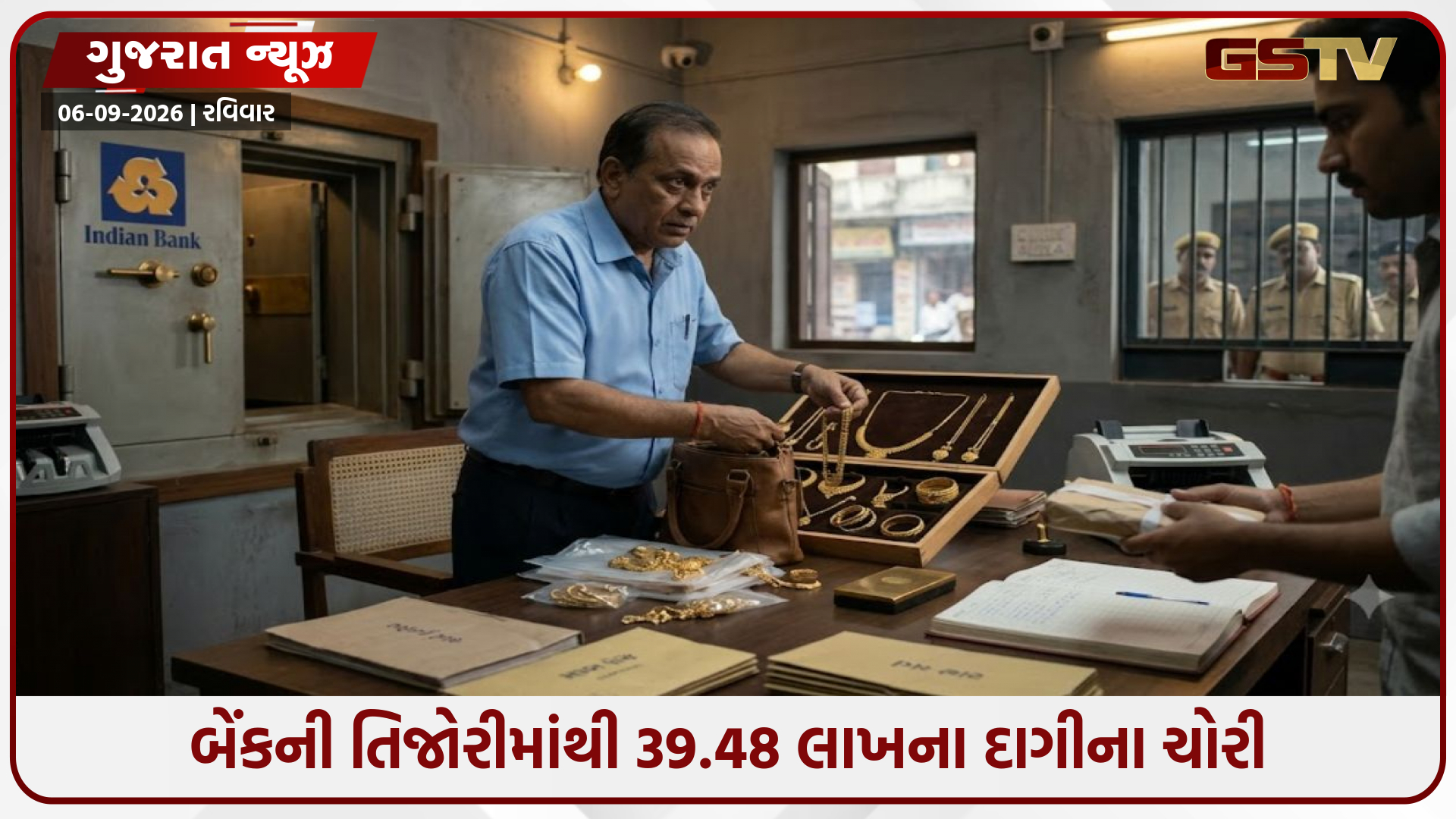 બેંકની તિજોરીમાંથી ₹39.48 લાખના સોનાની ચોરી: પટાવાળાએ જ અસલી દાગીના ઉઠાવી ડુપ્લિકેટ મૂક્યા