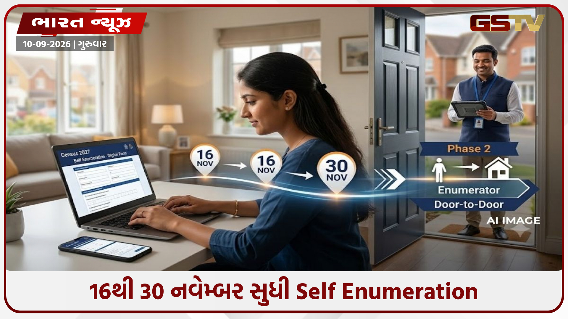વસ્તી ગણતરી 2027 અંગે મોટું અપડેટ: 16 નવેમ્બરથી ઓનલાઈન Self Enumeration શરૂ