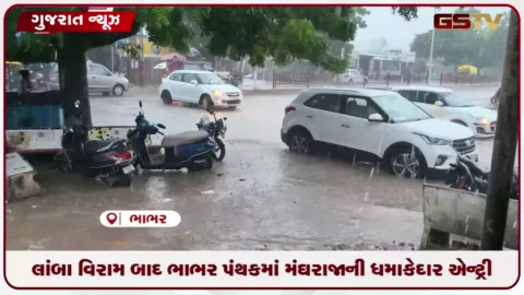 VIDEO: લાંબા વિરામ બાદ ભાભર પંથકમાં મેઘરાજાની ધમાકેદાર એન્ટ્રી