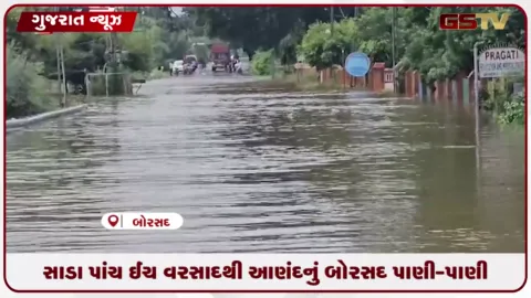 VIDEO: આણંદના બોરસદમાં સાડા પાંચ ઈચ વરસાદથી જળબંબાકાર