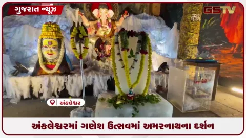 VIDEO: અંકલેશ્વરના ચૌટા બજારમાં જંગલ થીમ અને બાબા અમરનાથની બરફની પ્રતિકૃતિનું આકર્ષણ