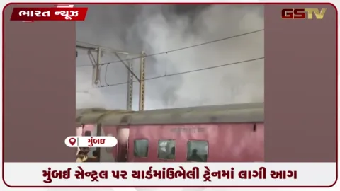 VIDEO: મુંબઈ સેન્ટ્રલ પર યાર્ડમાં ઉભેલી ટ્રેનમાં લાગી આગ