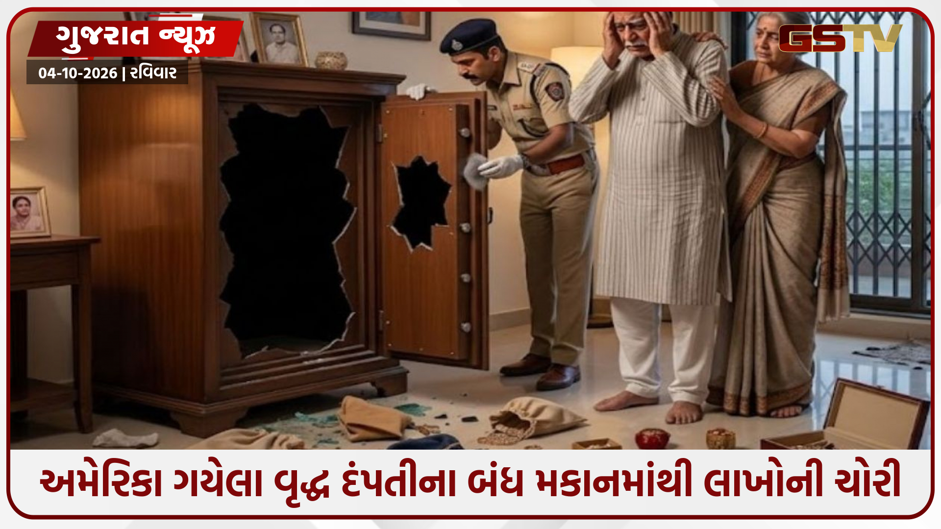 Ahmedabadના પોશ વિસ્તારમાં તસ્કરોનો હાથફેરો; અમેરિકા ગયેલા વૃદ્ધ દંપતીના બંધ મકાનમાં 16 લાખની ચોરી