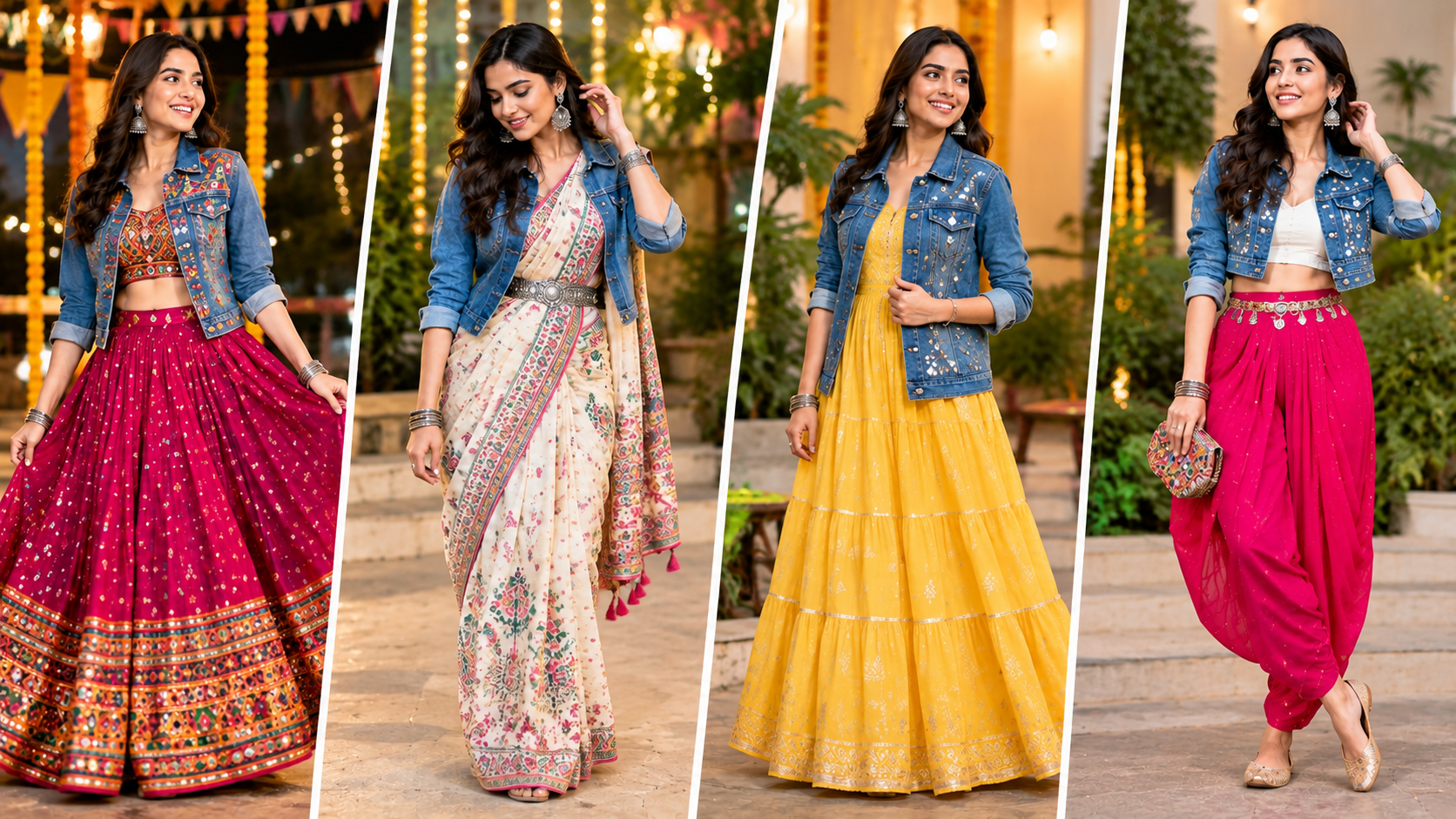 નવરાત્રી માટે નવો આઉટફિટ નથી ખરીદવો? તો એક ડેનિમજેકેટ સાથે બનાવો ચાર લુક